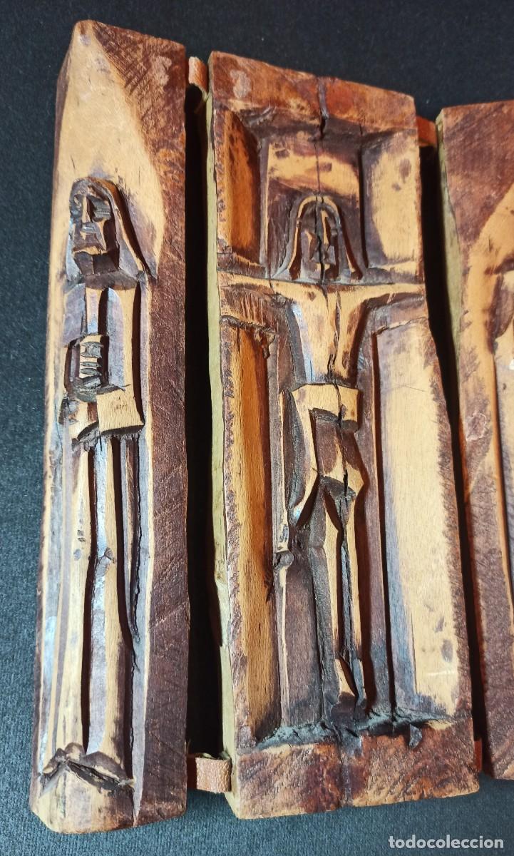 Antig&uuml;edades: Triptico muy antiguo tallado a mano. - Foto 1
