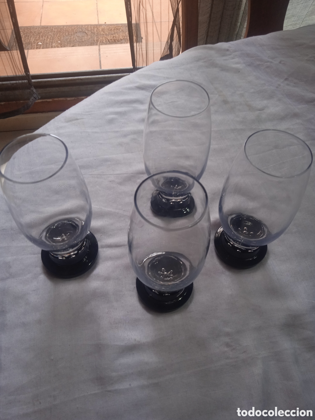 Antig&uuml;edades: 4 Vasos art deco,transparente y negro - Foto 2