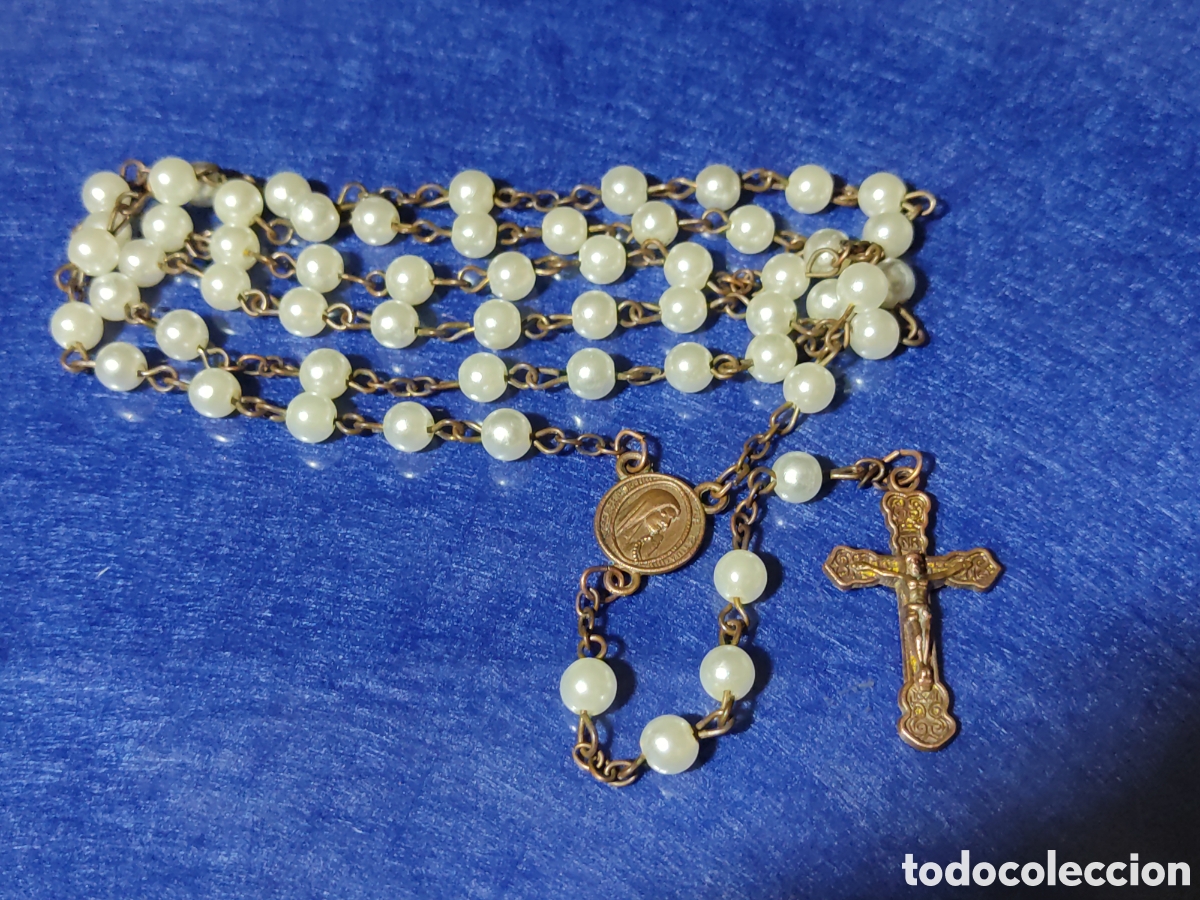 Antig&uuml;edades: Rosario de F&aacute;tima de perlitas. - Foto 6