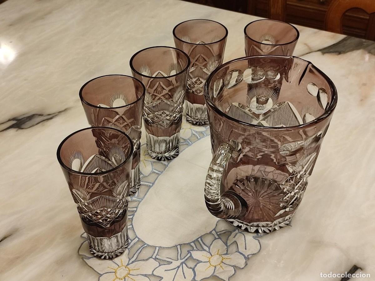 Juego de 6 vasos de cristal súper tallado