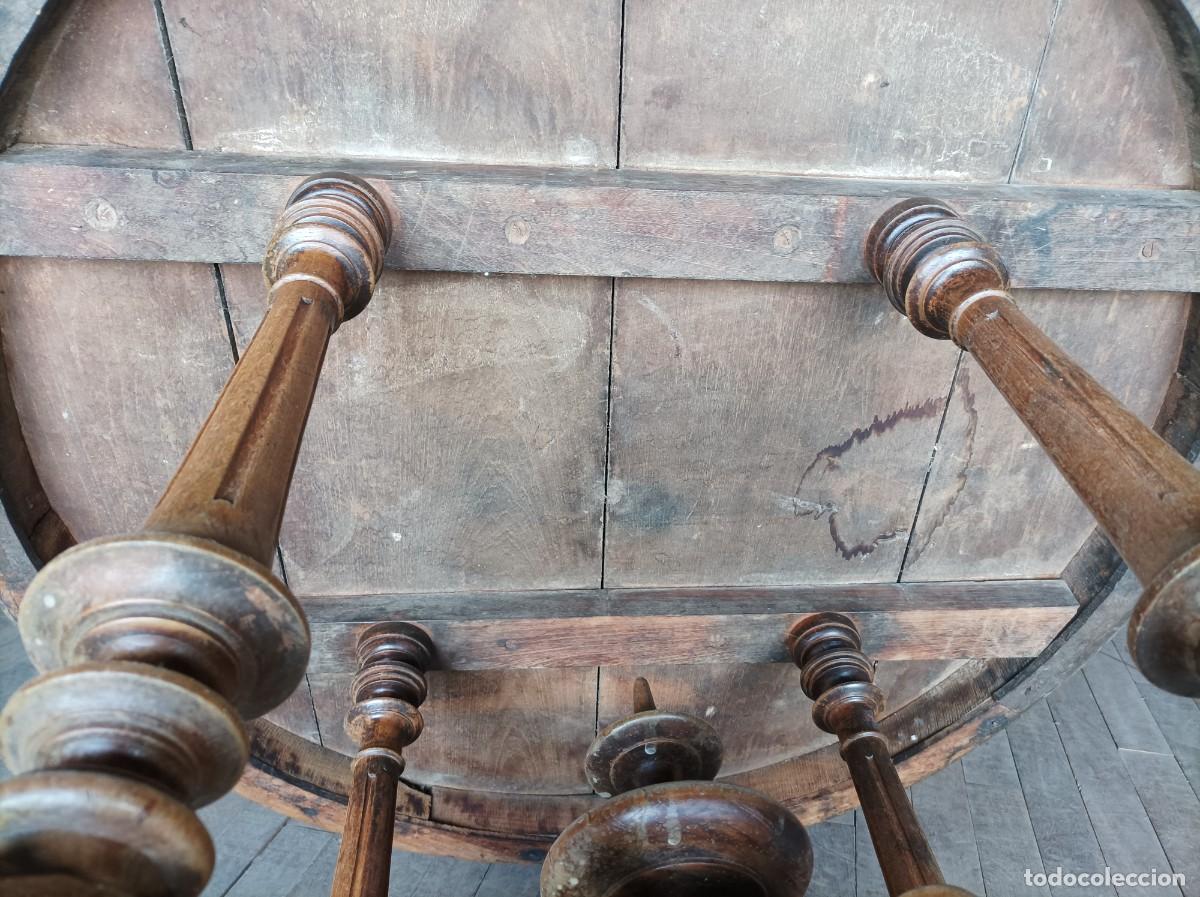 Antig&uuml;edades: Mesa r&uacute;stica redonda madera natural - Foto 4
