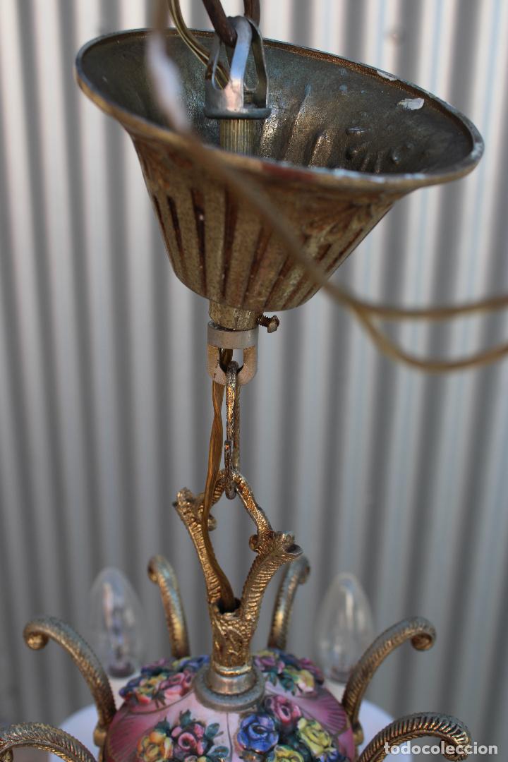 Antig&uuml;edades: lampara de techo de porcelana - Foto 9