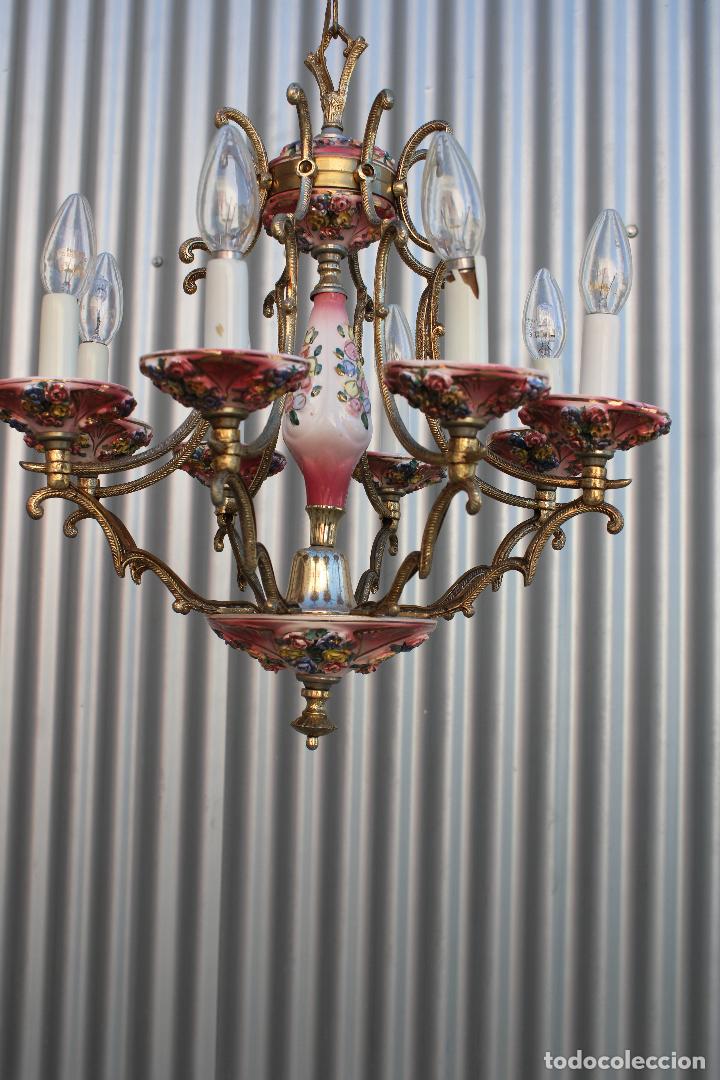 Antig&uuml;edades: lampara de techo de porcelana - Foto 1