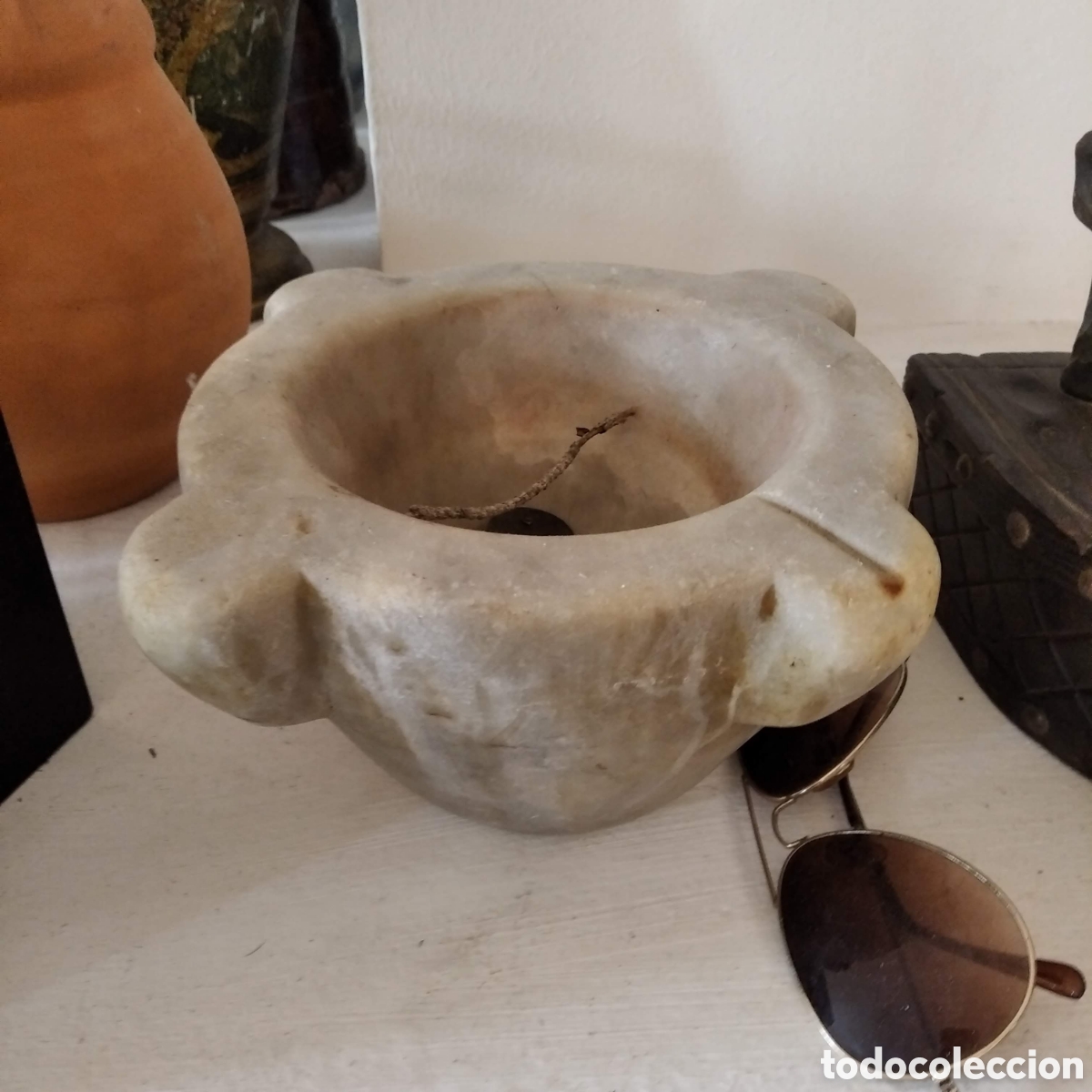 mortero antiguo de marmol - Compra venta en todocoleccion