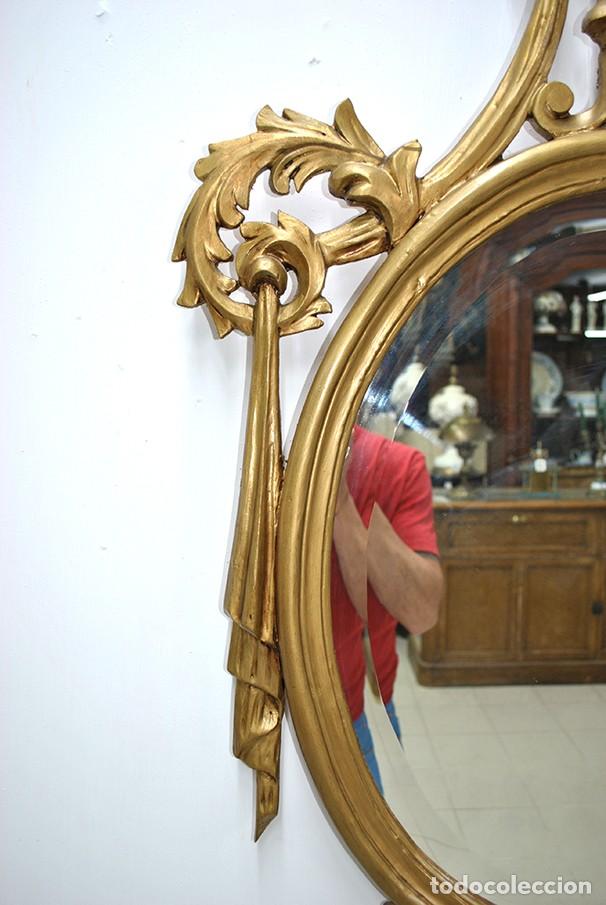 Antig&uuml;edades: ESPEJO TALLADO PAN DE ORO, ESTILO IMPERIO - Foto 3