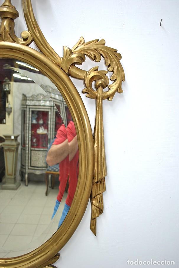 Antig&uuml;edades: ESPEJO TALLADO PAN DE ORO, ESTILO IMPERIO - Foto 4