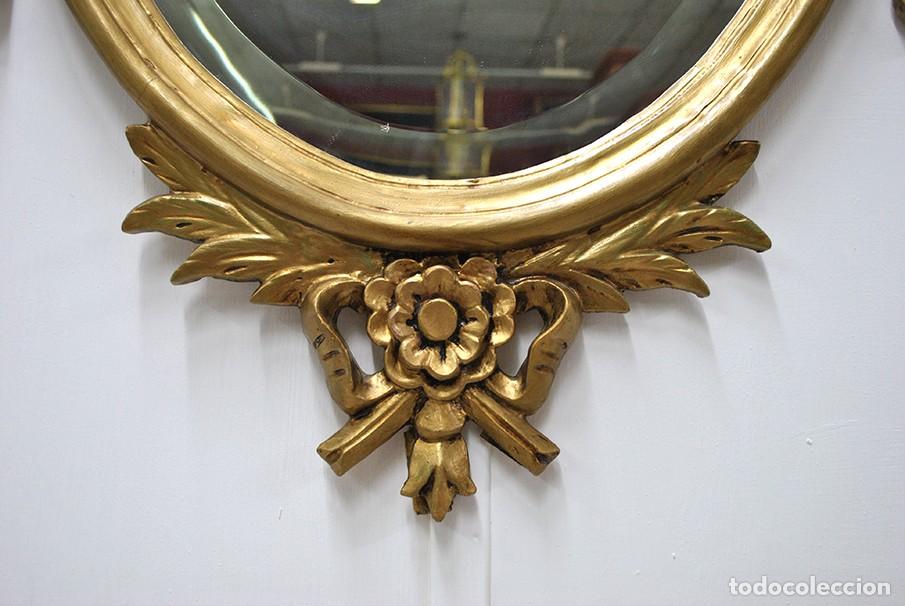 Antig&uuml;edades: ESPEJO TALLADO PAN DE ORO, ESTILO IMPERIO - Foto 5
