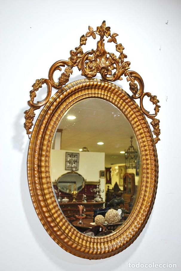 Antig&uuml;edades: ESPEJO DORADO OVALADO - Foto 2