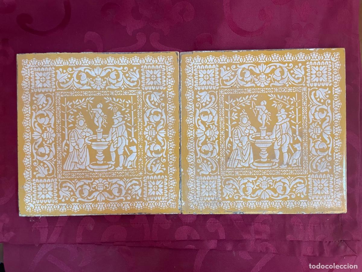 Antig&uuml;edades: Pareja de bonitos azulejos - Foto 1