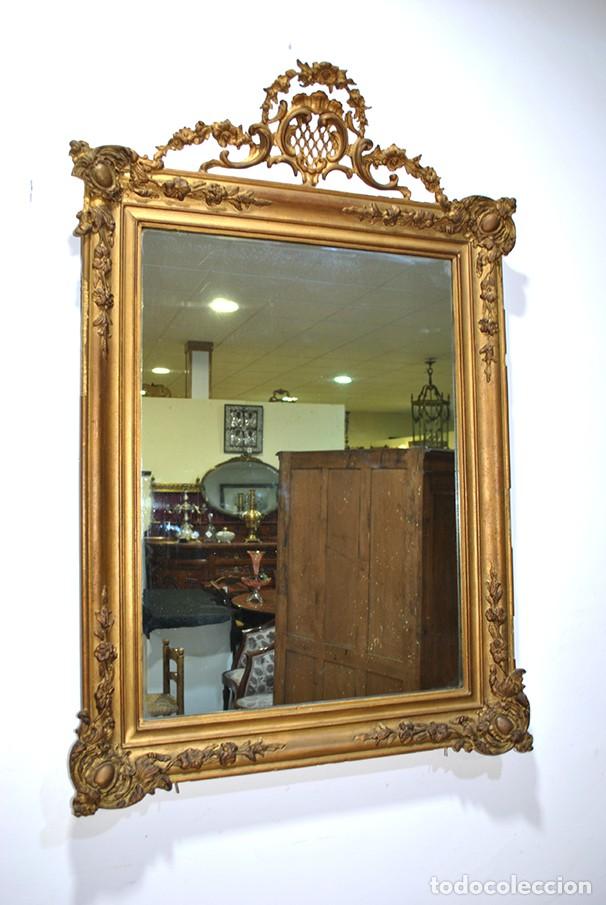 Antig&uuml;edades: ANTIGUO ESPEJO ISABELINO MARCO PAN DE ORO - Foto 1