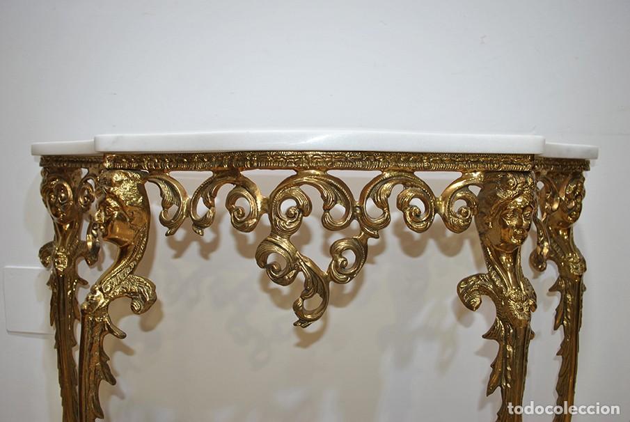 Antig&uuml;edades: CONSOLA ANTIGUA DE BRONCE DORADO - Foto 4
