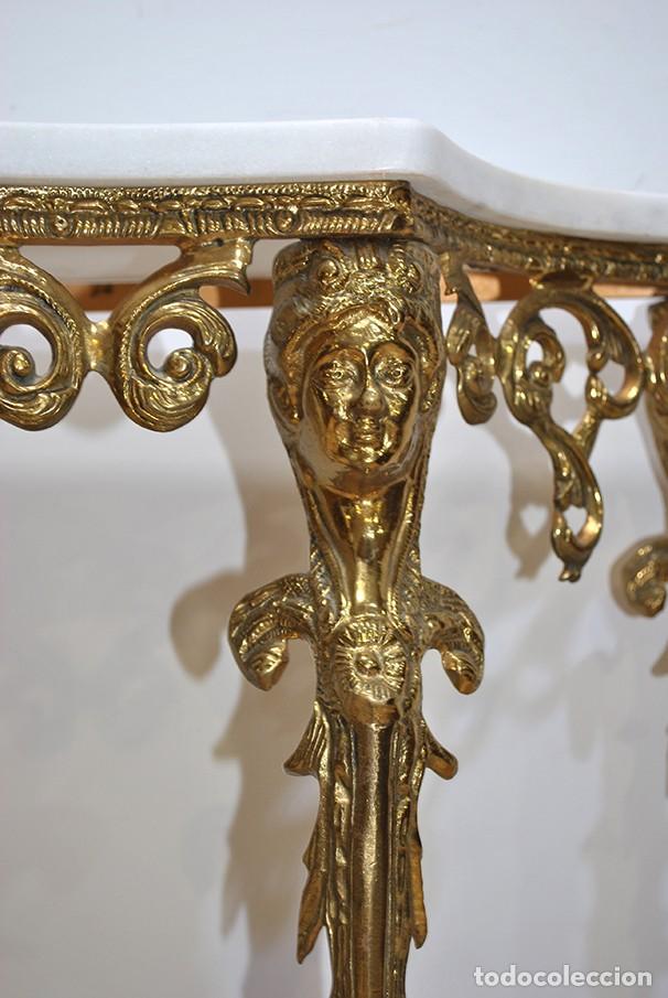 Antig&uuml;edades: CONSOLA ANTIGUA DE BRONCE DORADO - Foto 7