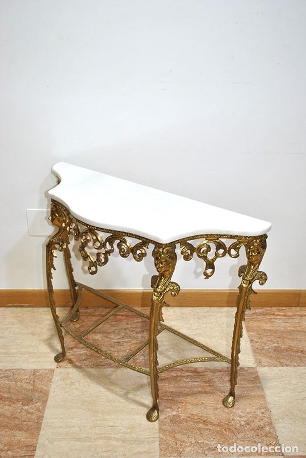 Antig&uuml;edades: CONSOLA ANTIGUA DE BRONCE DORADO - Foto 9