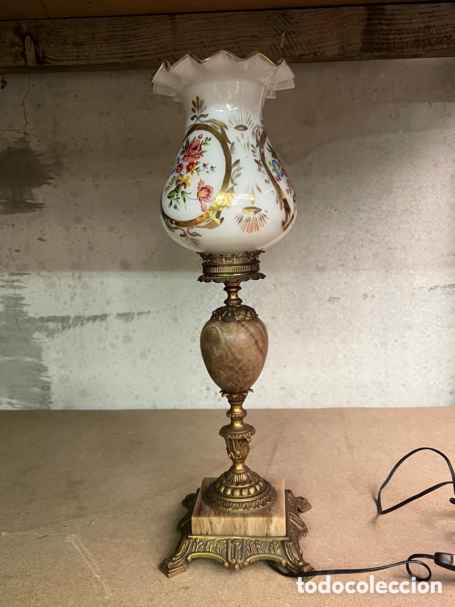 Antig&uuml;edades: L&aacute;mpara antigua vintage de mesa - Foto 3