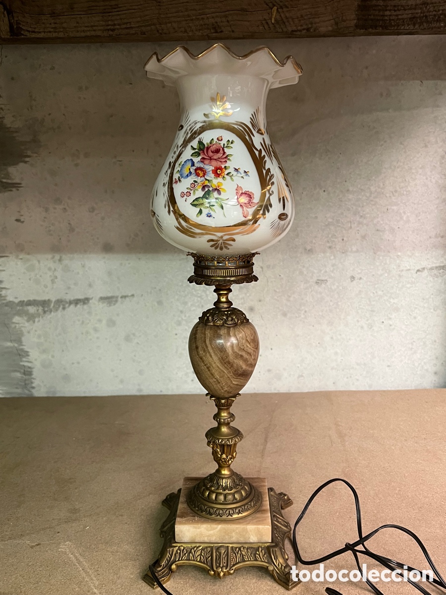 Antig&uuml;edades: L&aacute;mpara antigua vintage de mesa - Foto 4