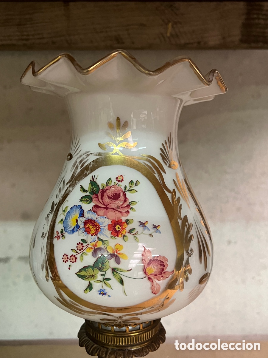 Antig&uuml;edades: L&aacute;mpara antigua vintage de mesa - Foto 5