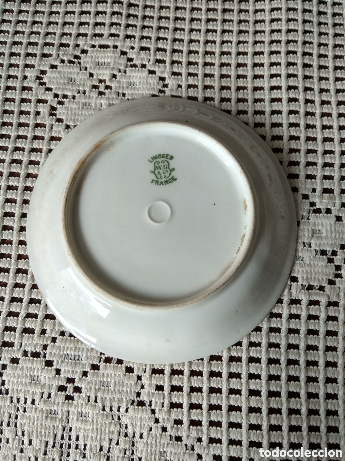 Antig&uuml;edades: PLATO DE CAF&Eacute; . LIMOGES . W . G & C&Igrave;A - Foto 2