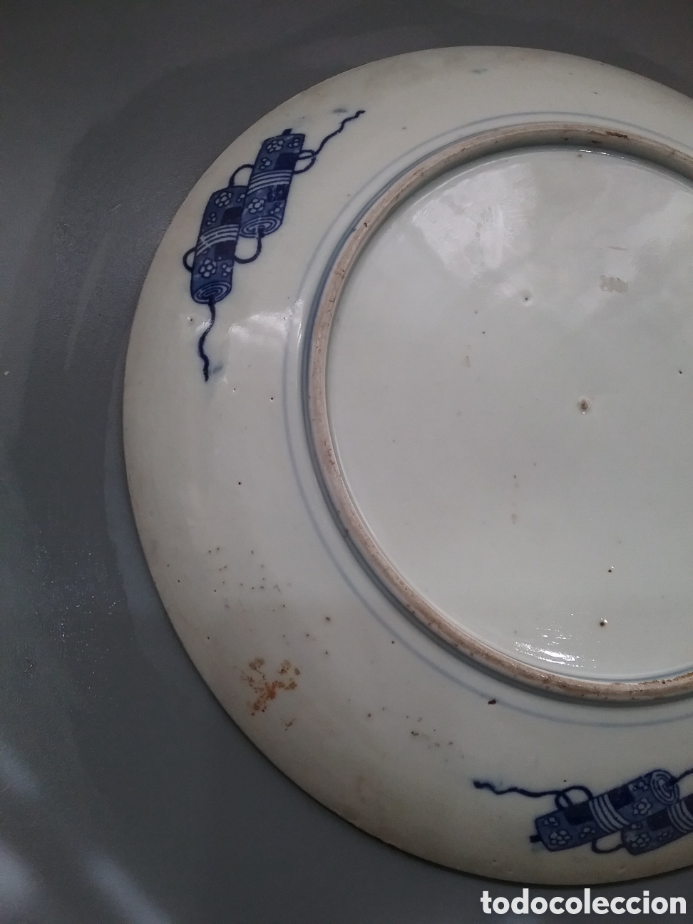 Antig&uuml;edades: Plato oriental en cer&aacute;mica azul - Foto 5