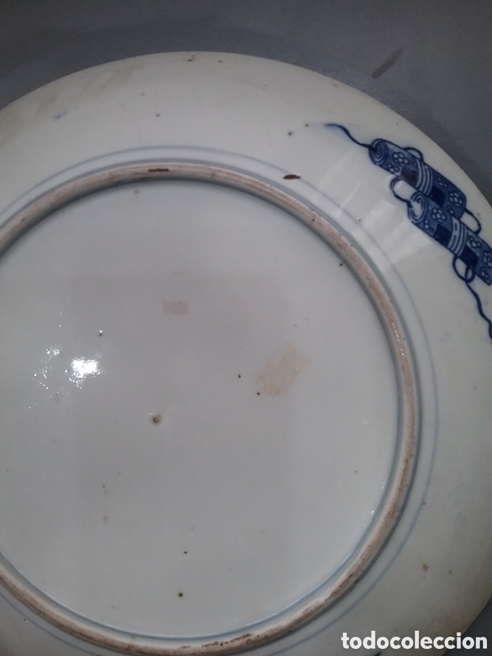 Antig&uuml;edades: Plato oriental en cer&aacute;mica azul - Foto 6