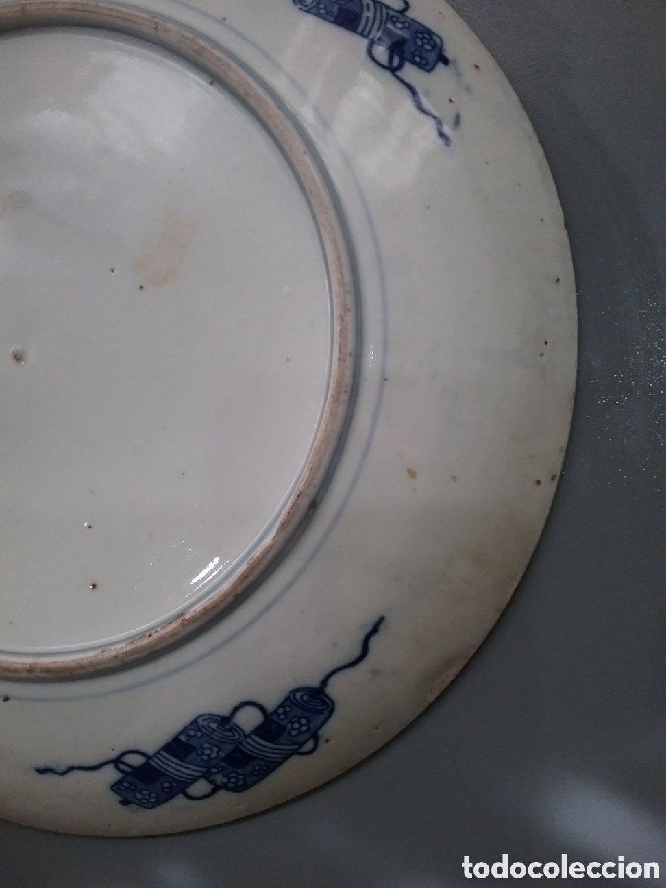 Antig&uuml;edades: Plato oriental en cer&aacute;mica azul - Foto 7