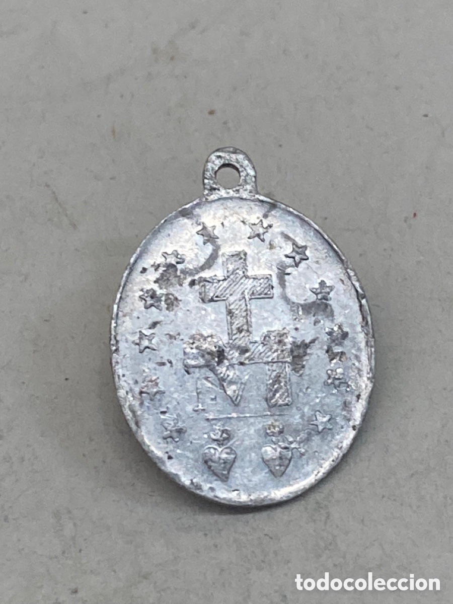 Antig&uuml;edades: Medalla met&aacute;lica religiosa/C18 - Foto 2