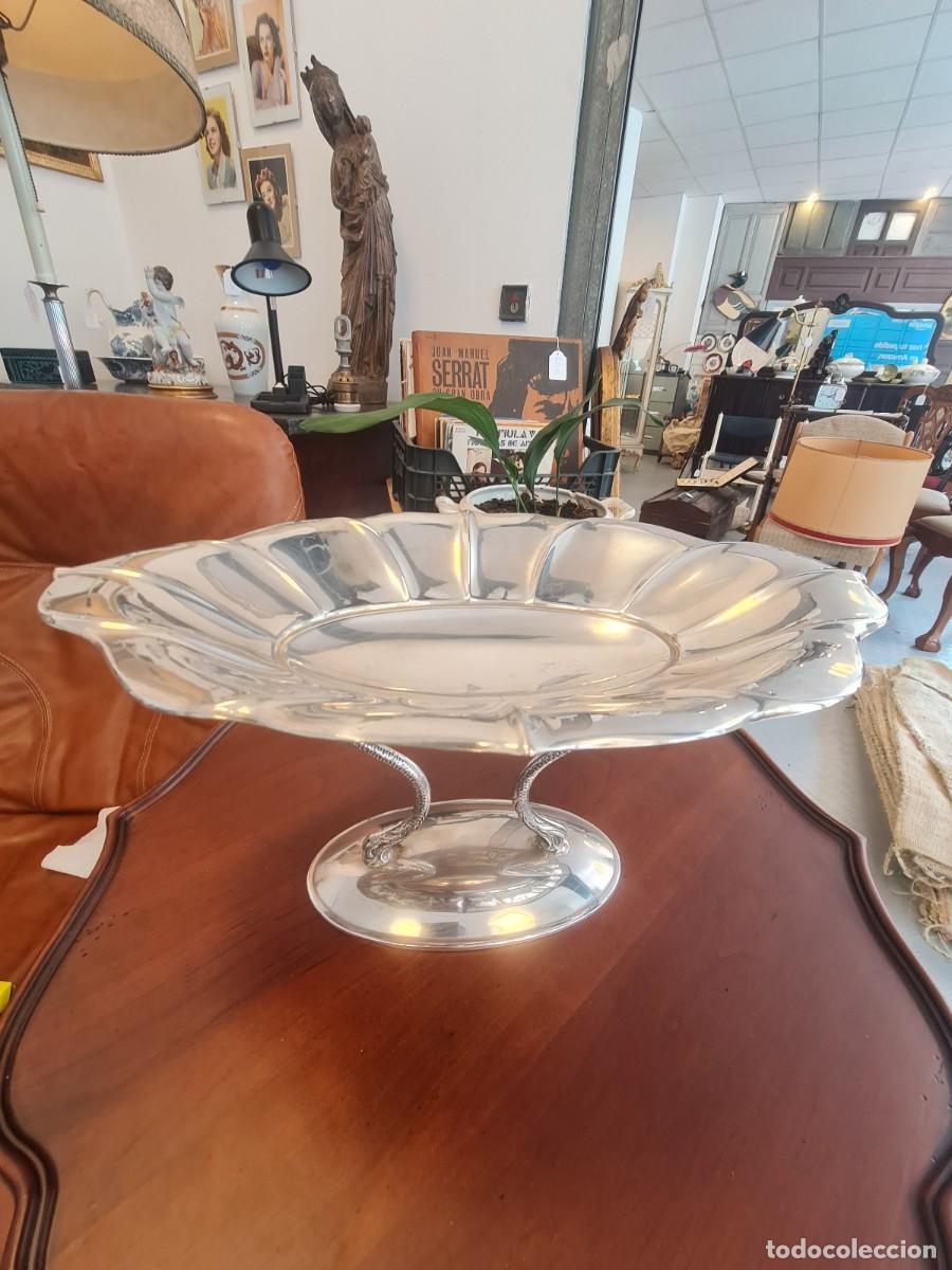 Antig&uuml;edades: Centro de mesa de alpaca plateada - Foto 1
