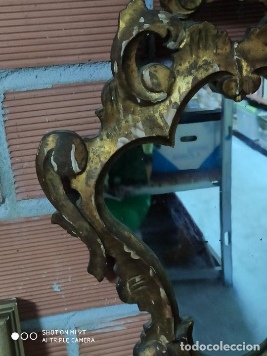 Antig&uuml;edades: espejo cornucopia de madera muy antiguo ver - Foto 3