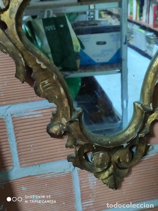 Antig&uuml;edades: espejo cornucopia de madera muy antiguo ver - Foto 4