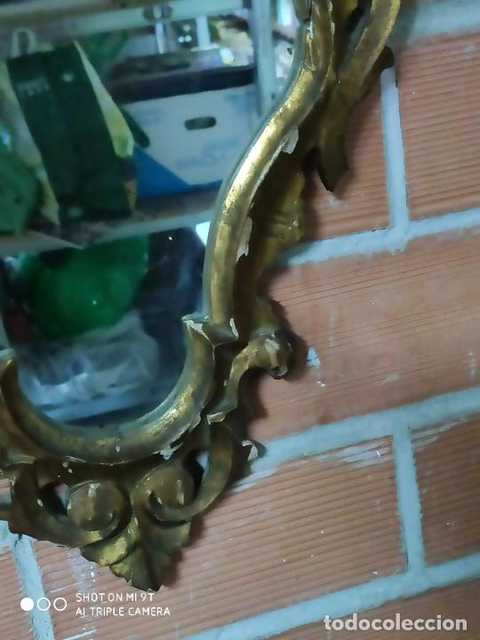 Antig&uuml;edades: espejo cornucopia de madera muy antiguo ver - Foto 5