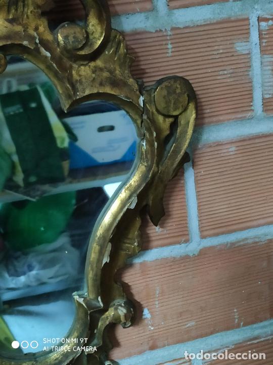 Antig&uuml;edades: espejo cornucopia de madera muy antiguo ver - Foto 6