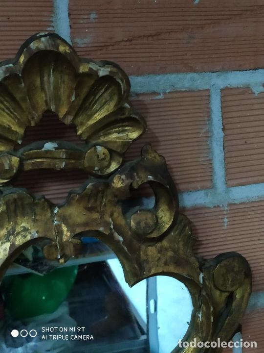 Antig&uuml;edades: espejo cornucopia de madera muy antiguo ver - Foto 7