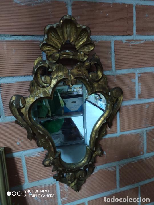 Antig&uuml;edades: espejo cornucopia de madera muy antiguo ver - Foto 1