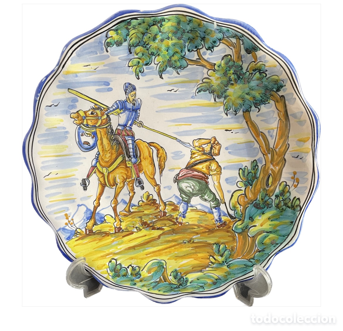 Antig&uuml;edades: Plato Don Quijote de Talavera - Foto 1