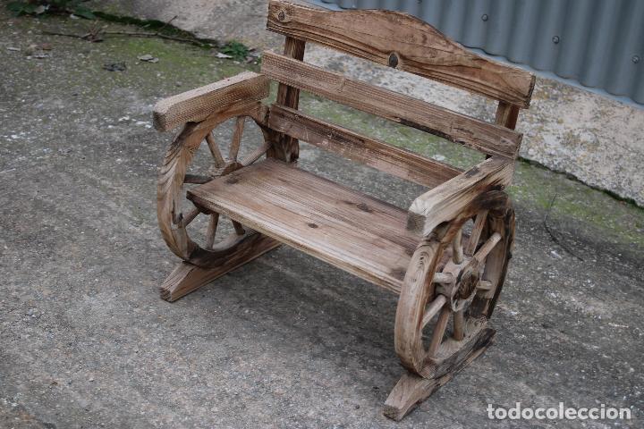 Antig&uuml;edades: banco de rueda jardin ni&ntilde;o - Foto 1