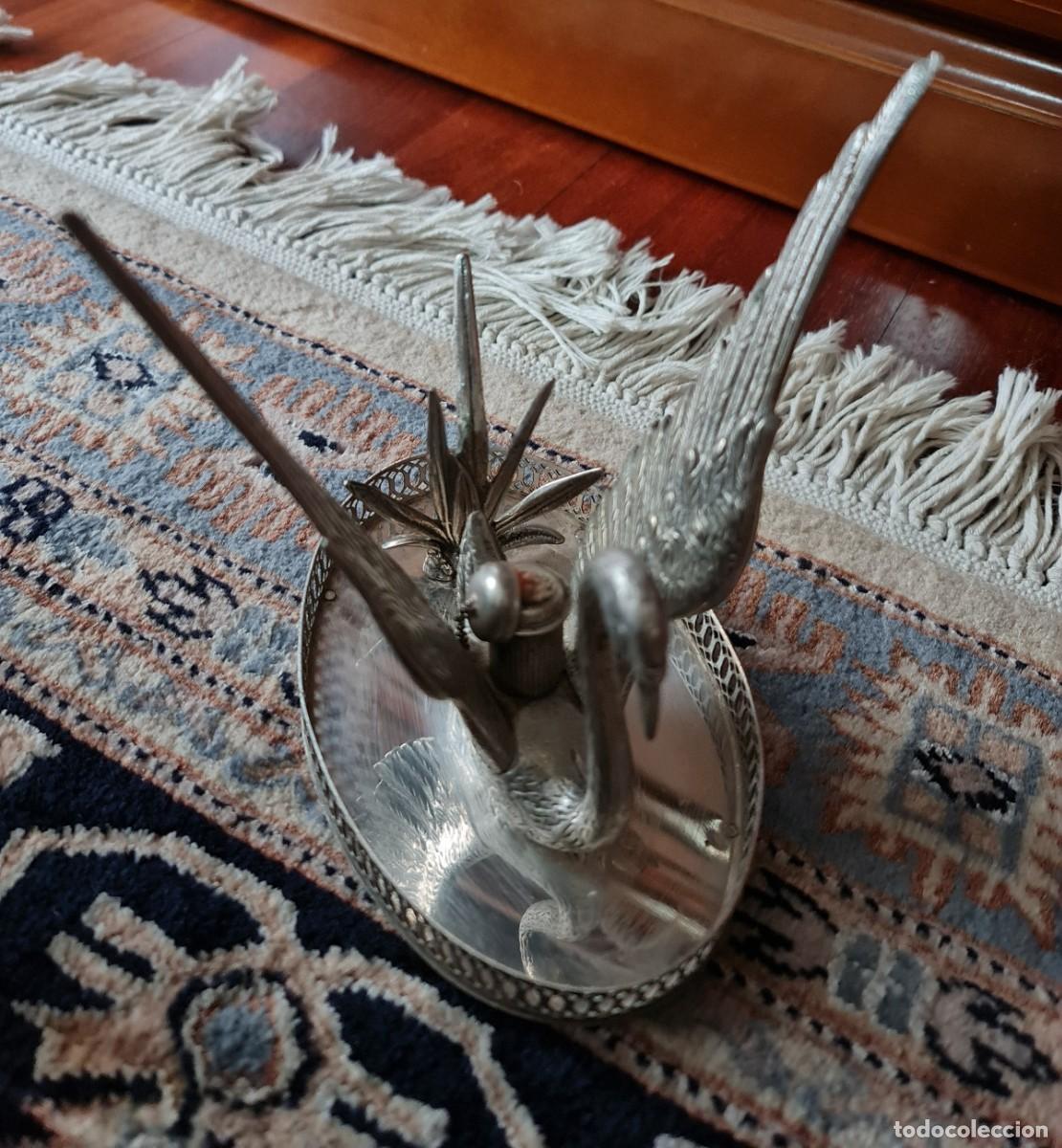 Antig&uuml;edades: Calentador de copa cognac en alpaca plateada - Foto 3