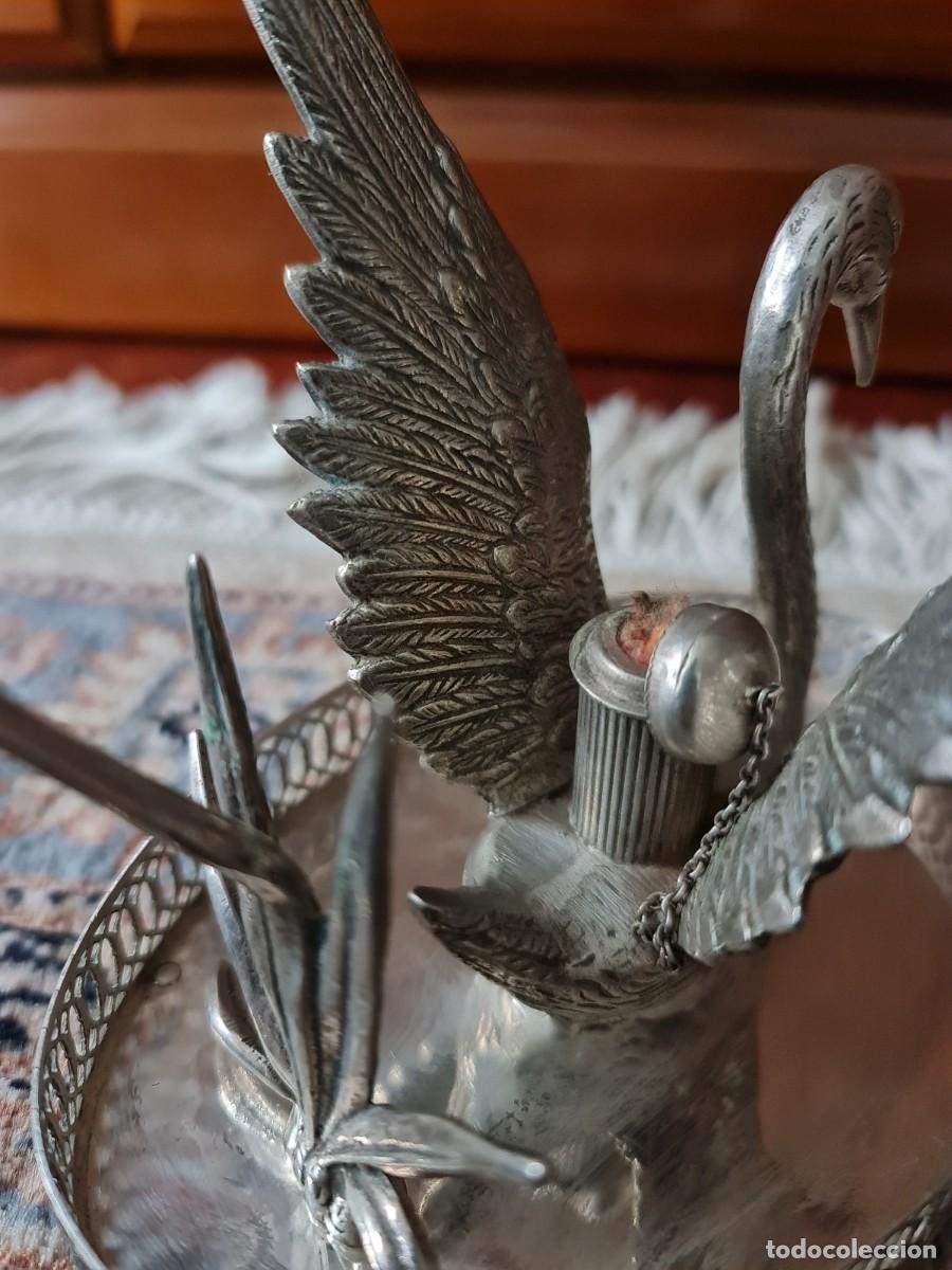 Antig&uuml;edades: Calentador de copa cognac en alpaca plateada - Foto 5