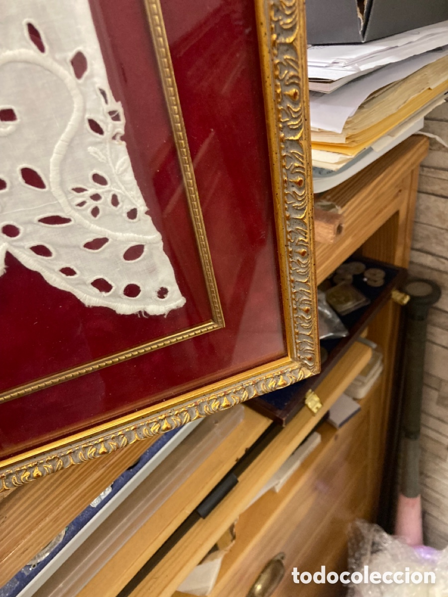 Antig&uuml;edades: Bonito encaje antiguo enmarcado - Foto 6