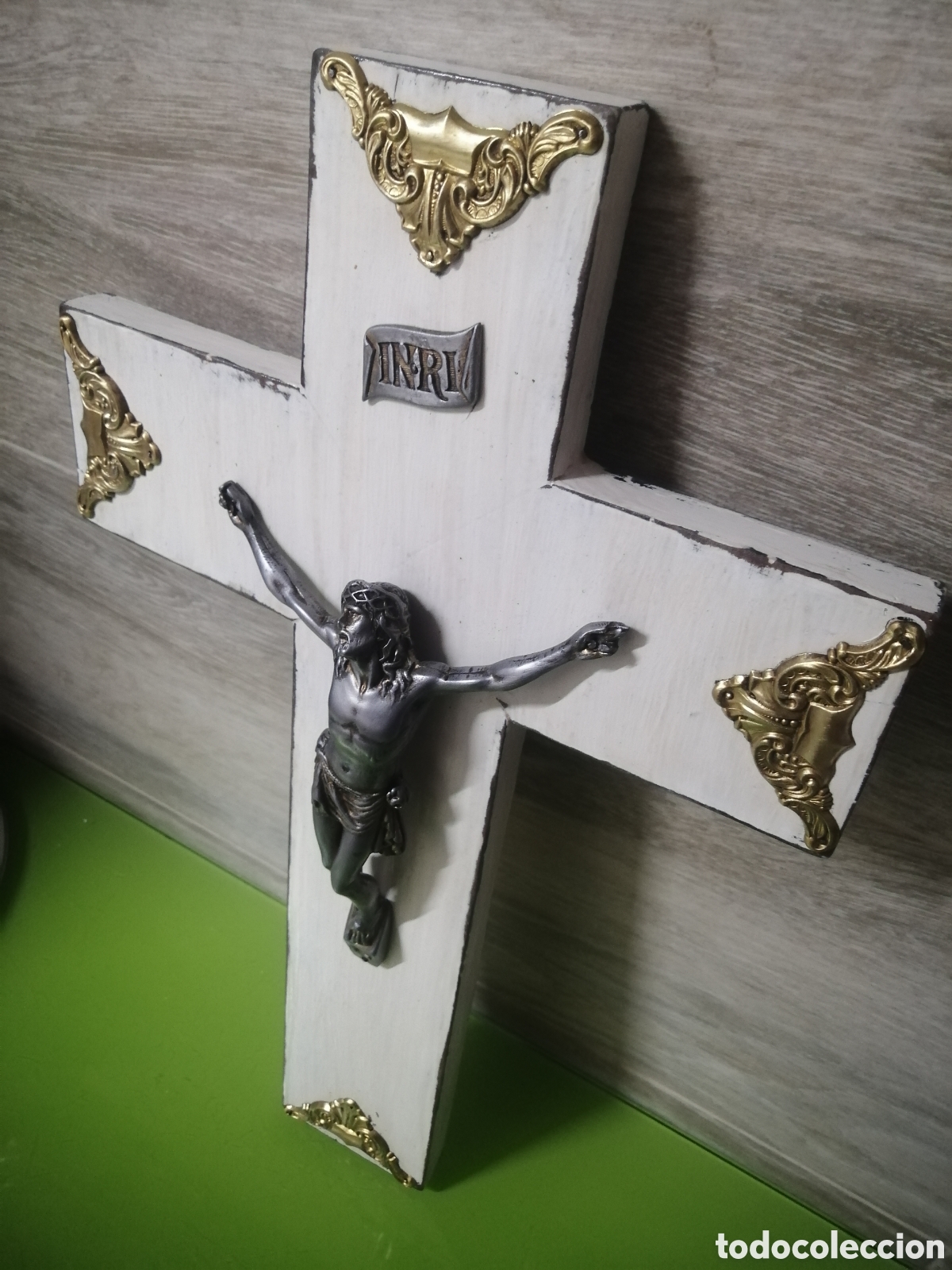 Antig&uuml;edades: Crucifijo blanco Jesucristo - Foto 4