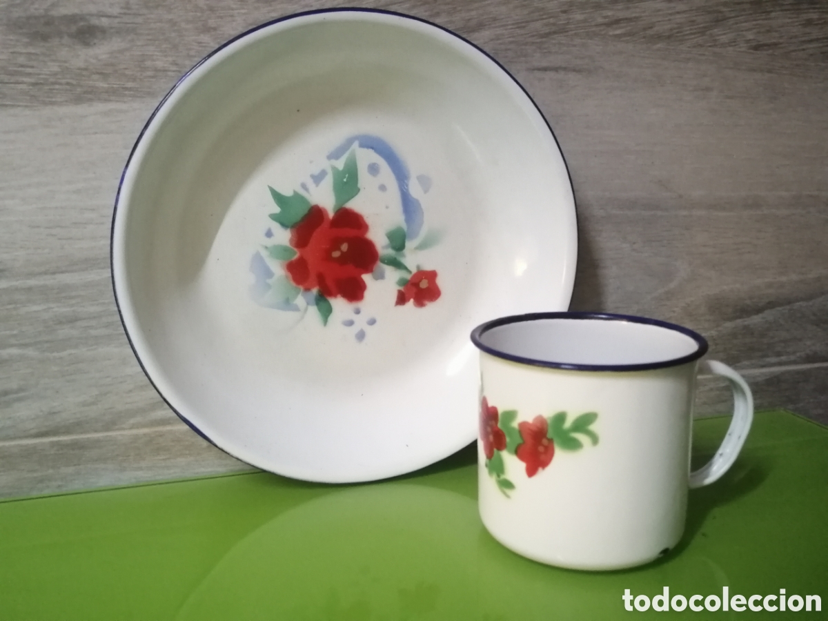 Antig&uuml;edades: Plato taza de chapa - Foto 1