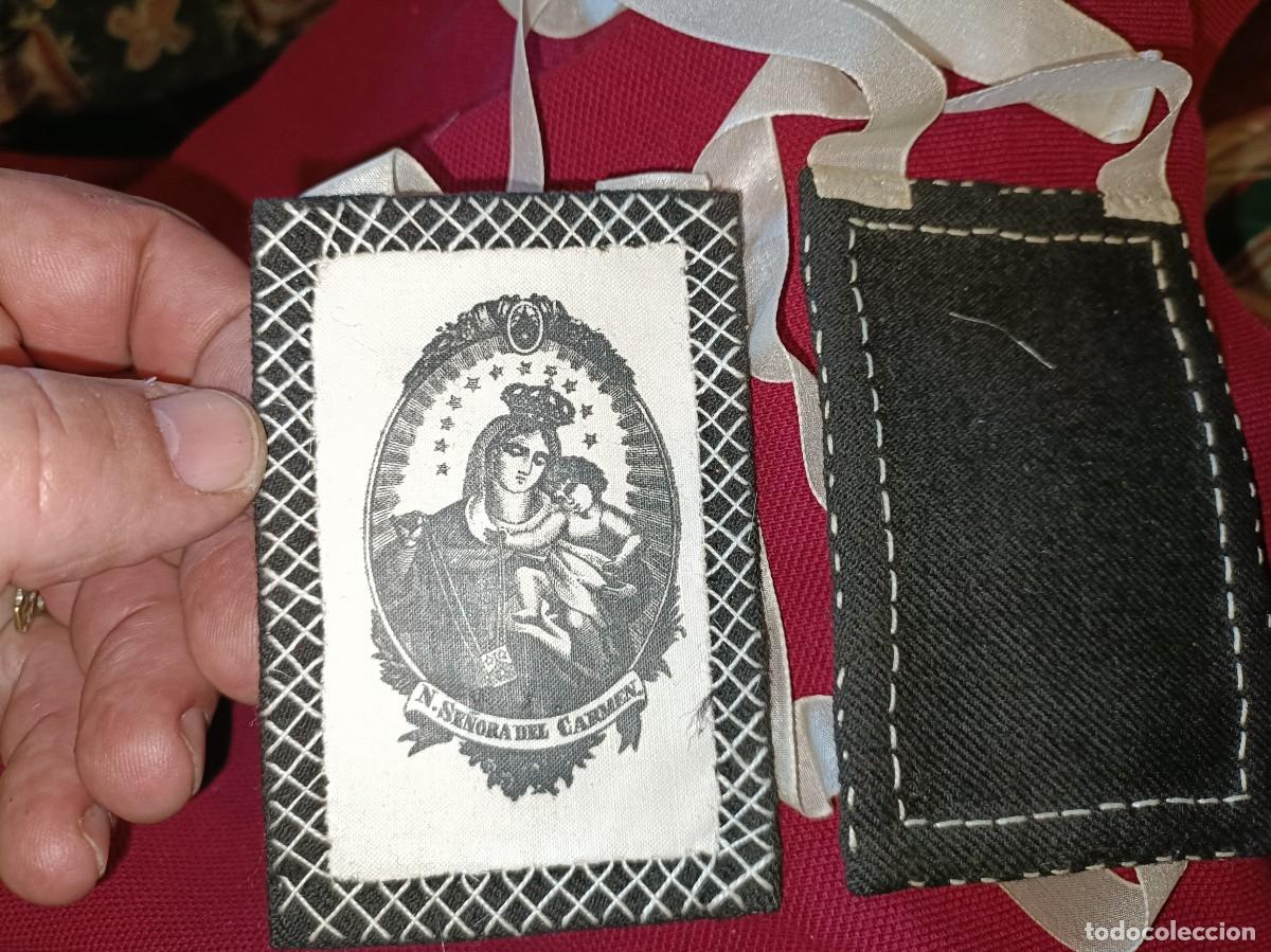 Antig&uuml;edades: Antiguo escapulario de la Virgen del Carmen - Foto 1