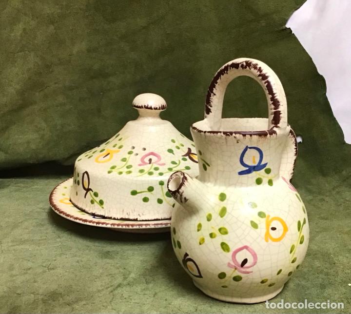 Antig&uuml;edades: QUESERA Y TETERA DE CER&Agrave;MICA FRANCESA - Foto 2