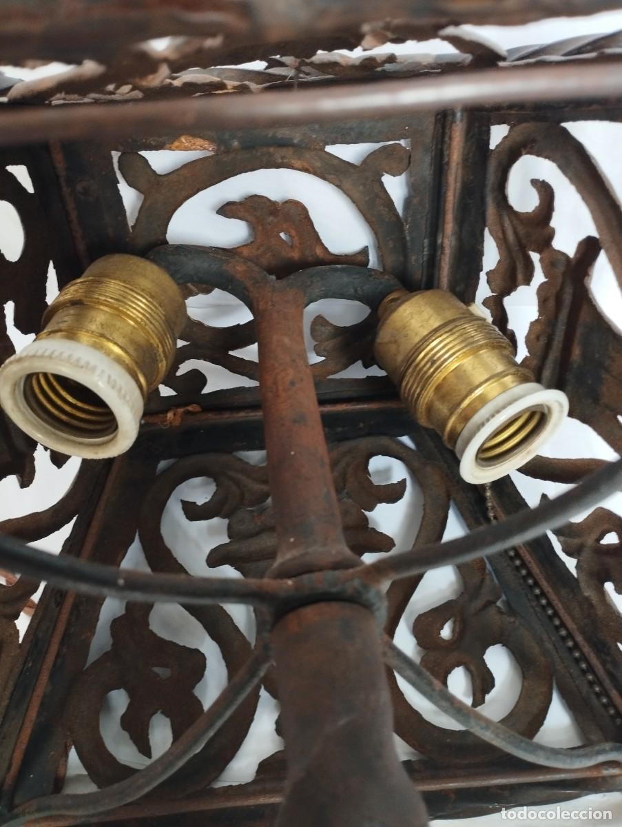 Antig&uuml;edades: Antigua l&aacute;mpara de hierro forjado - Foto 25