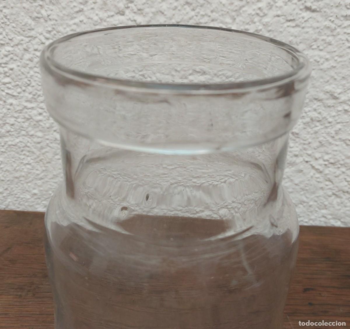 Antig&uuml;edades: TARRO DE CRISTAL TRANSPARENTE HECHO A MANO - Foto 8