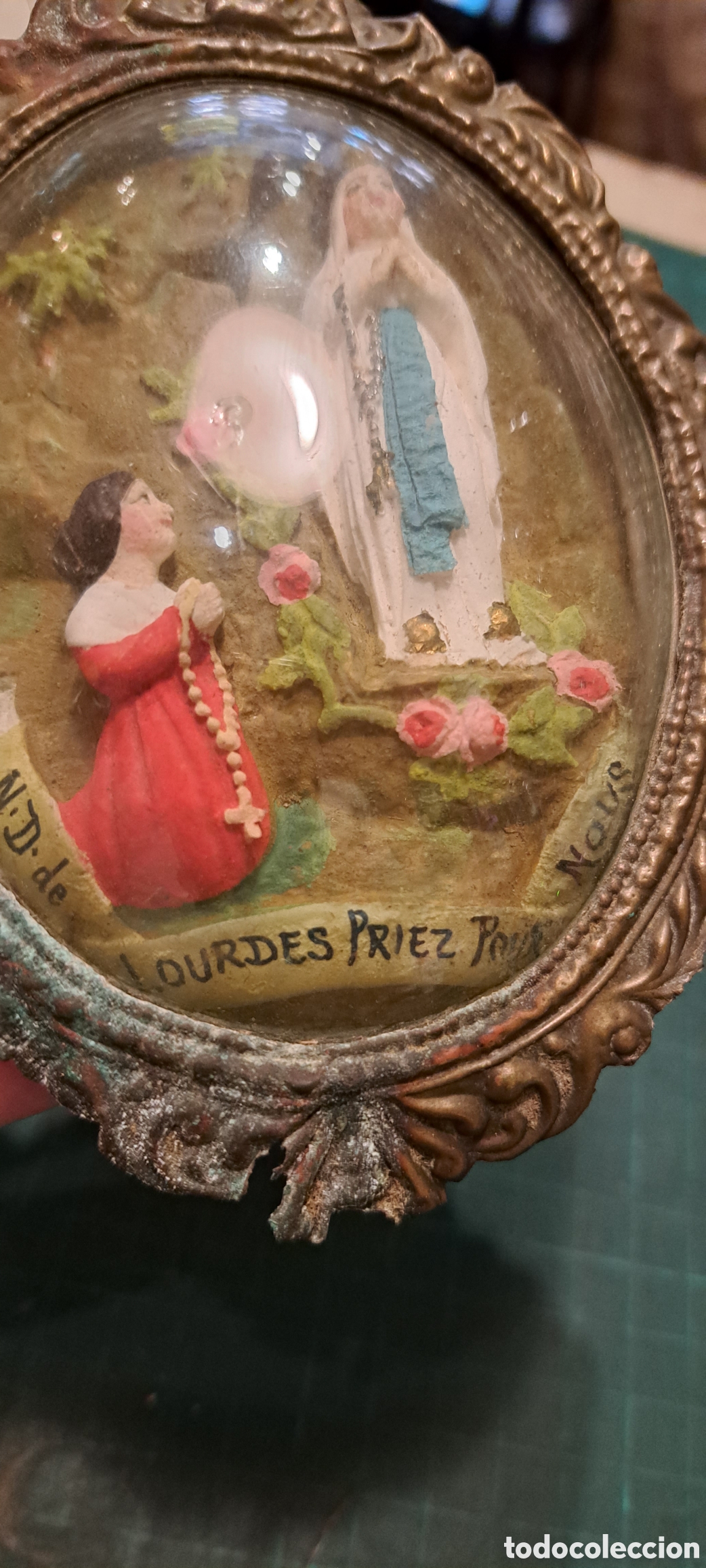 Antig&uuml;edades: Cuadro Virgen Lourdes - Foto 2