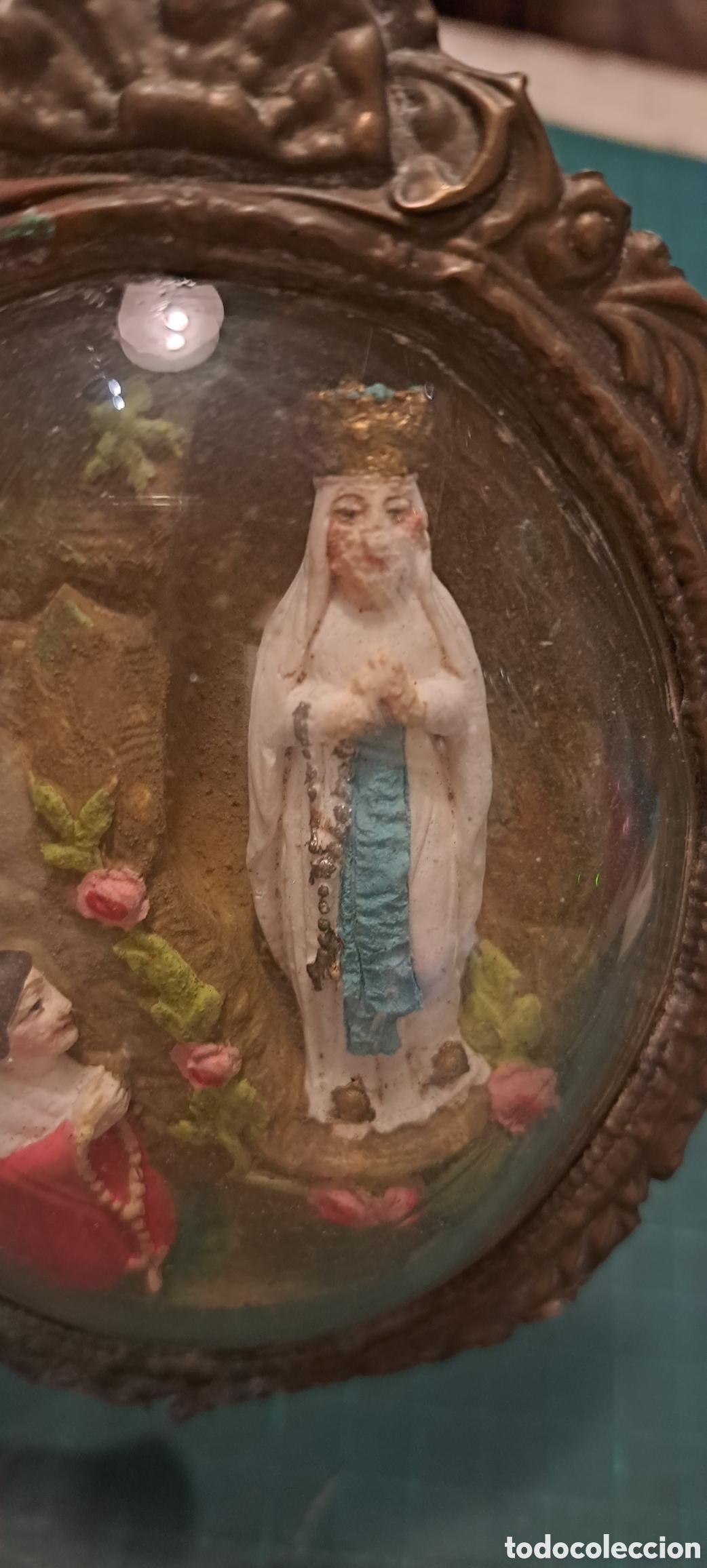 Antig&uuml;edades: Cuadro Virgen Lourdes - Foto 3