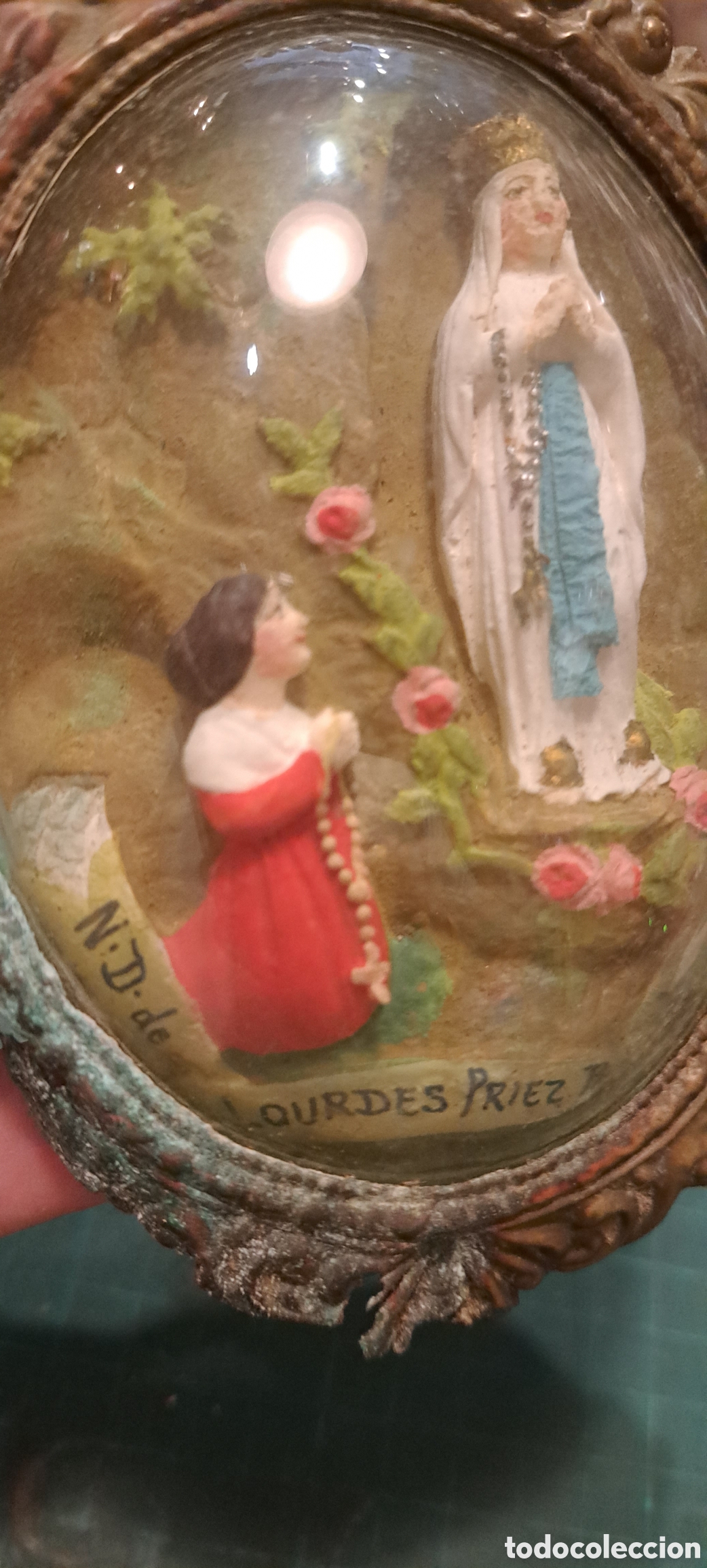 Antig&uuml;edades: Cuadro Virgen Lourdes - Foto 4