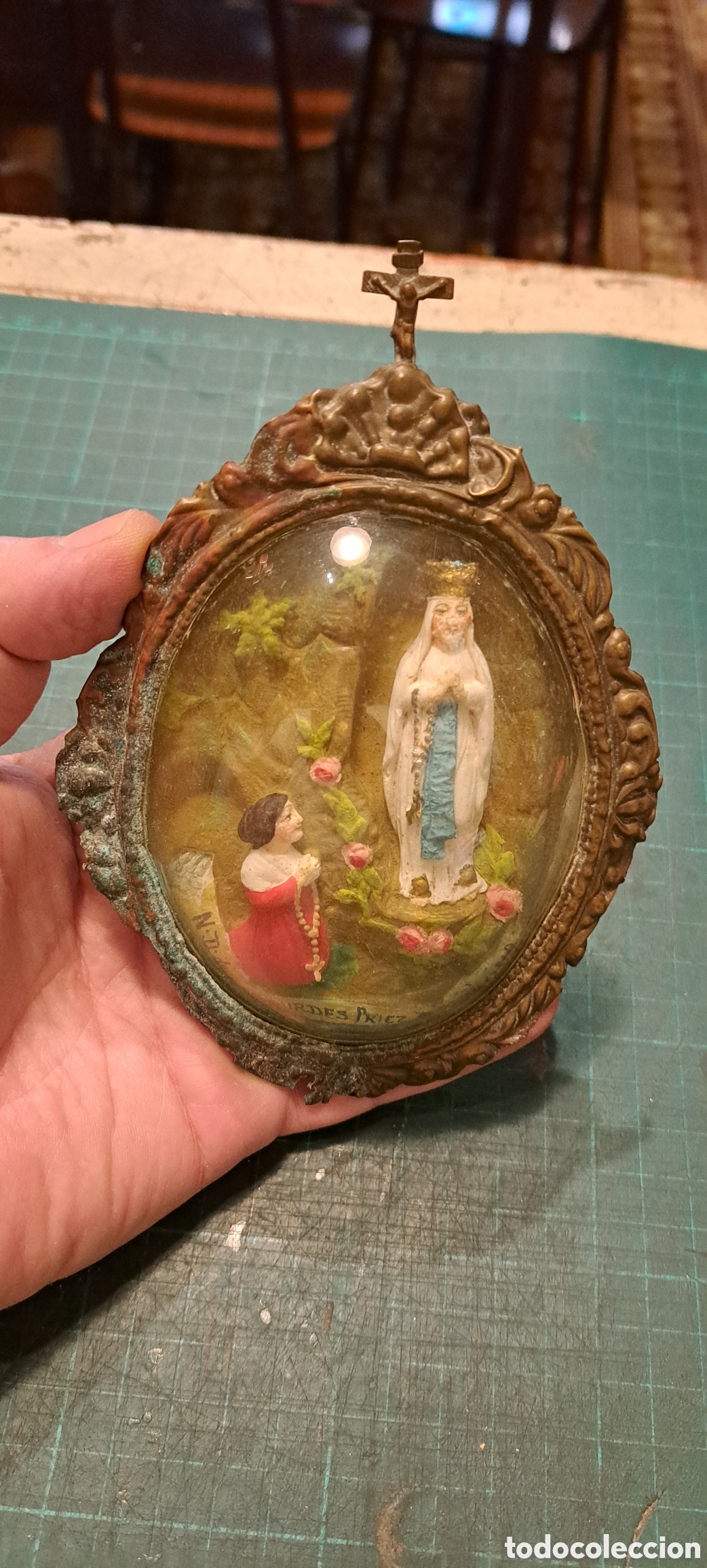 Antig&uuml;edades: Cuadro Virgen Lourdes - Foto 6