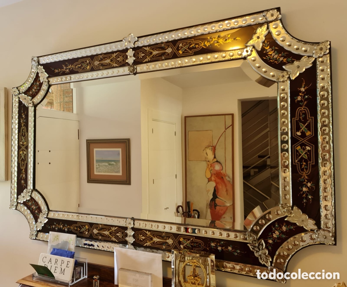Antig&uuml;edades: Gran espejo de Murano Pp.XX - Foto 2