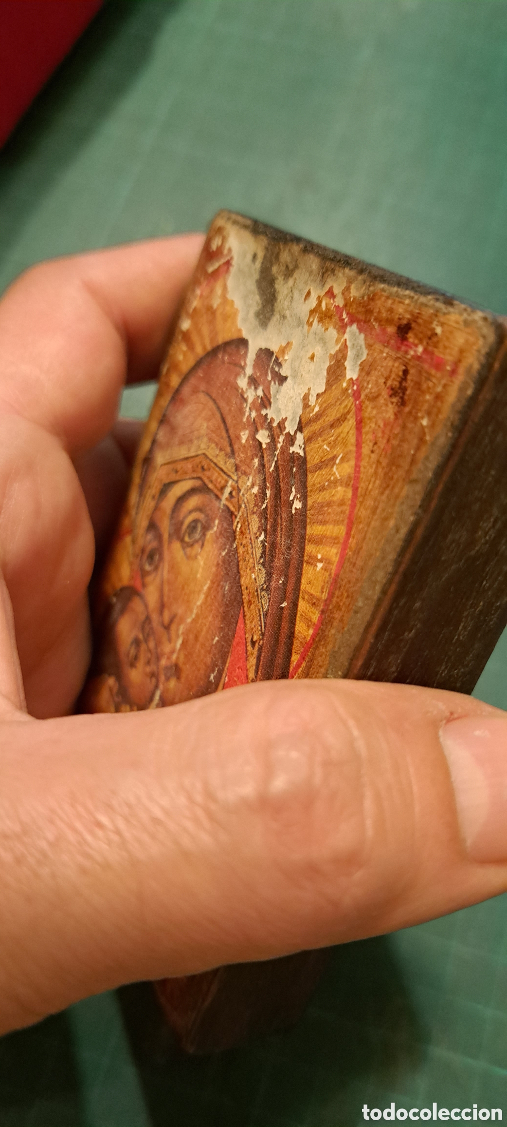 Antig&uuml;edades: Virgen madera serigrafiada - Foto 3