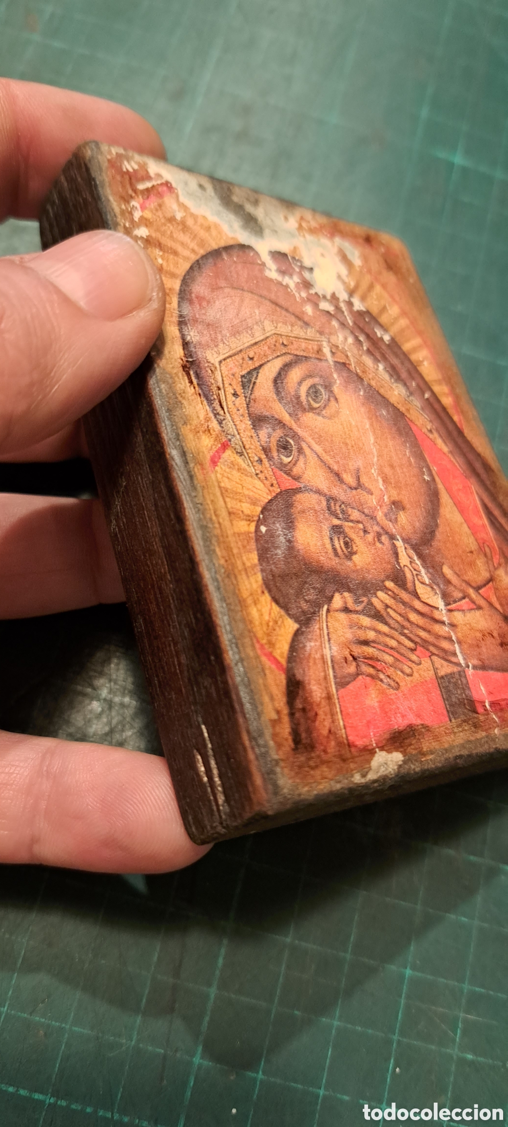 Antig&uuml;edades: Virgen madera serigrafiada - Foto 7